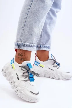 Hot Boto Wsuwane Modne Sneakersy Białe Evolution