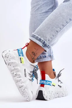 Hot Boto Wsuwane Modne Sneakersy Białe Evolution