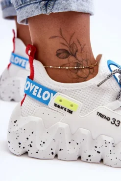 Hot Boto Wsuwane Modne Sneakersy Białe Evolution