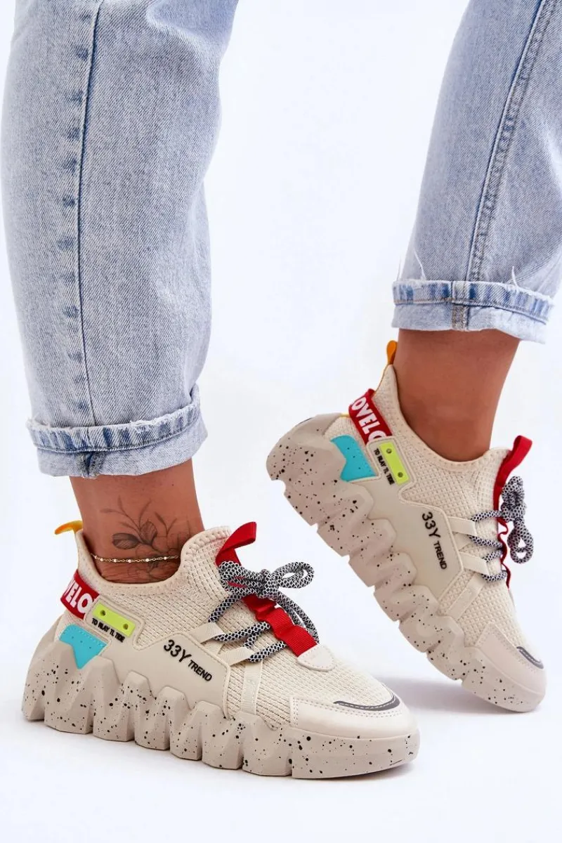 Online Boto Wsuwane Modne Sneakersy Beżowe Evolution