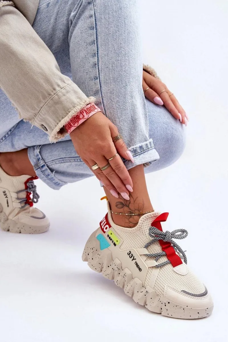 Online Boto Wsuwane Modne Sneakersy Beżowe Evolution