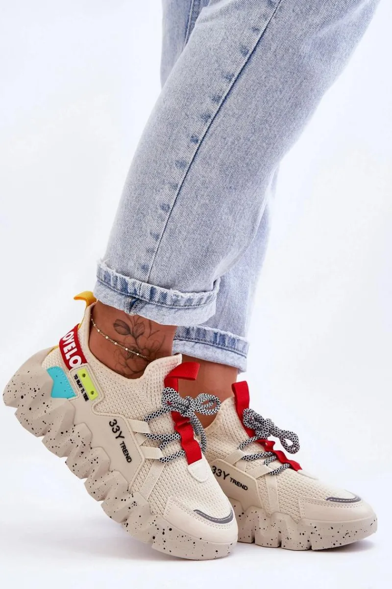 Online Boto Wsuwane Modne Sneakersy Beżowe Evolution