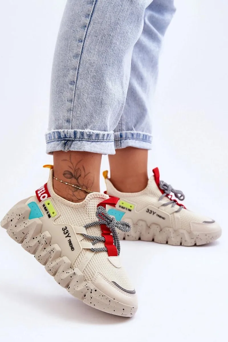 Online Boto Wsuwane Modne Sneakersy Beżowe Evolution