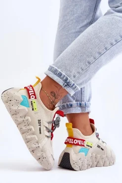 Online Boto Wsuwane Modne Sneakersy Beżowe Evolution