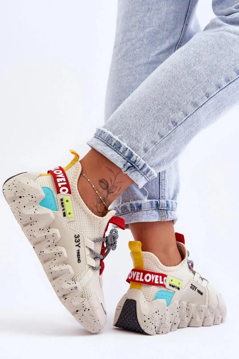 Online Boto Wsuwane Modne Sneakersy Beżowe Evolution