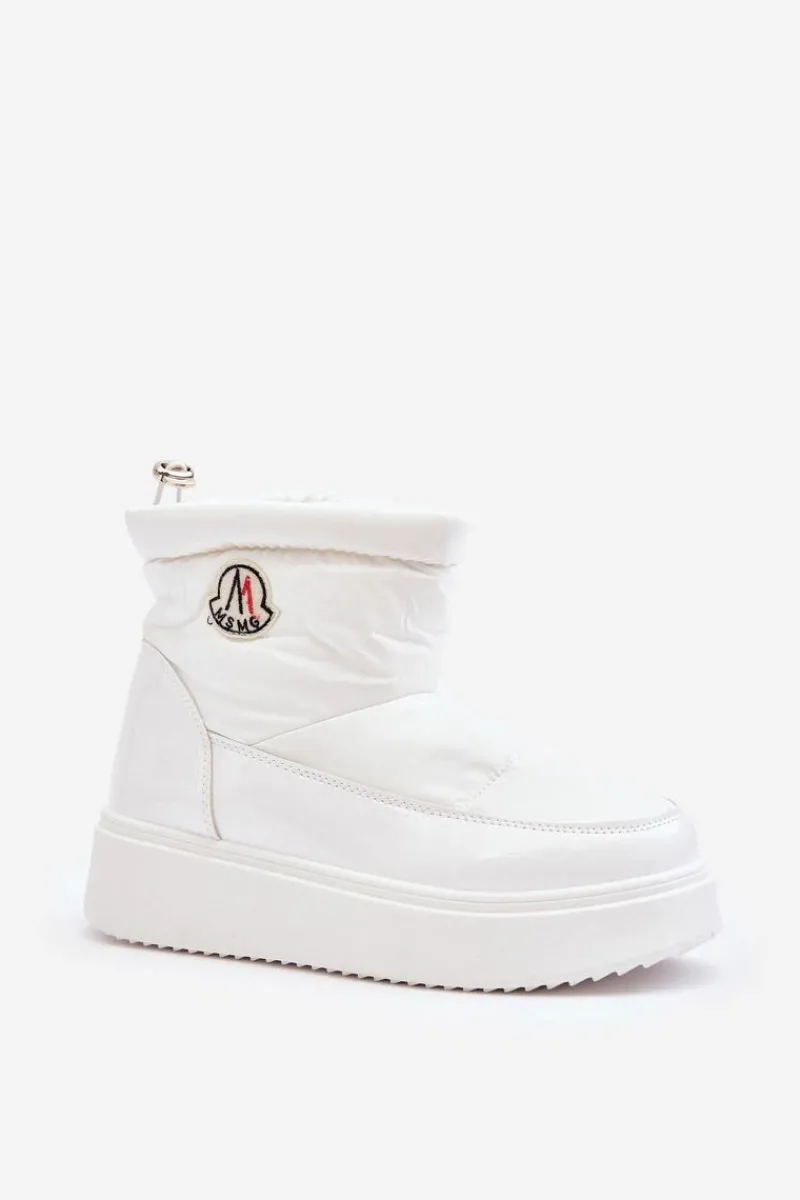 Best Boto Wsuwane Śniegowce Damskie Na Platformie Białe Gattea
