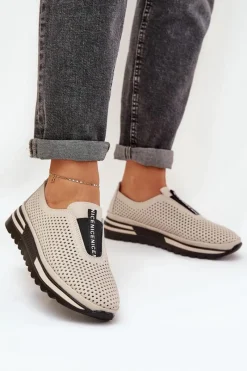 Półbuty Skórzane>Damskie buty S.Barski Wsuwane Półbuty Damskie Z Naturalnej Skóry S.Barski LR51-672 Beżowe