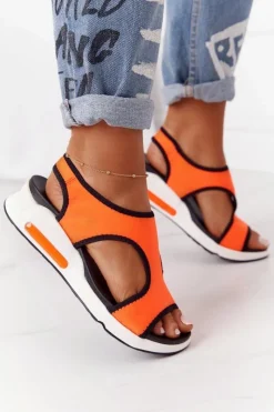 Hot Wsuwane Sandały Na Koturnie Pomarańczowe Zoey Damskie Sandały Na Koturnie|Sandały Płaskie
