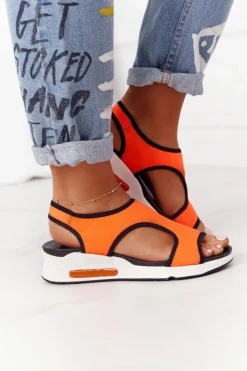 Hot Wsuwane Sandały Na Koturnie Pomarańczowe Zoey Damskie Sandały Na Koturnie|Sandały Płaskie