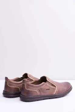 Sale Boto Wsuwane Skórzane Męskie Półbuty Leonidas Brązowe