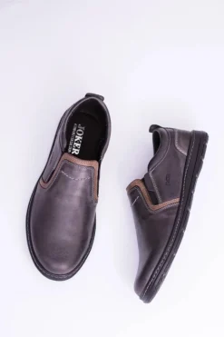 Best Wsuwane Skórzane Męskie Półbuty Leonidas Szare Męskie Półbuty Casual