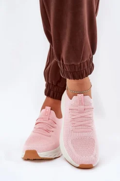 Outlet Big Star Shoes Wygodne Buty Sportowe Damskie Big Star RR274A131 HI-POLY SYSTEM Różowe