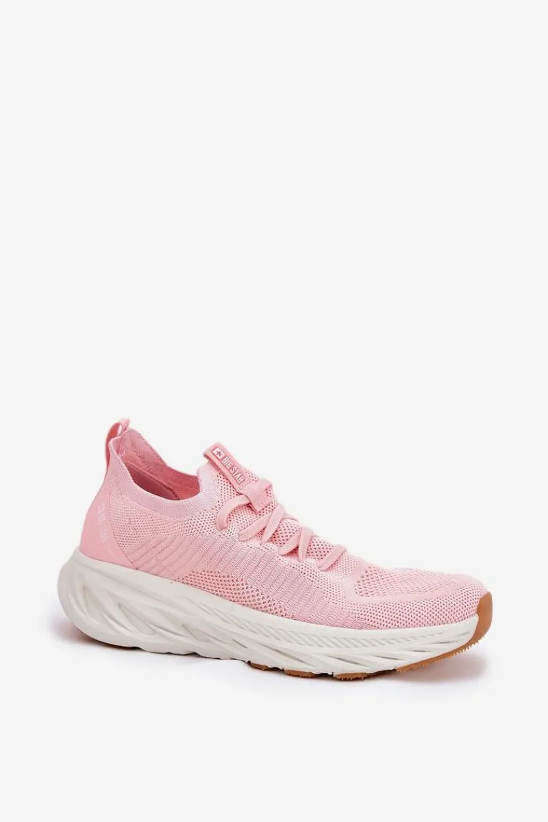 Outlet Big Star Shoes Wygodne Buty Sportowe Damskie Big Star RR274A131 HI-POLY SYSTEM Różowe