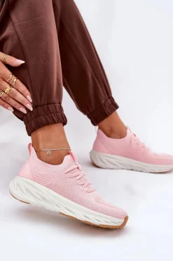 Outlet Big Star Shoes Wygodne Buty Sportowe Damskie Big Star RR274A131 HI-POLY SYSTEM Różowe