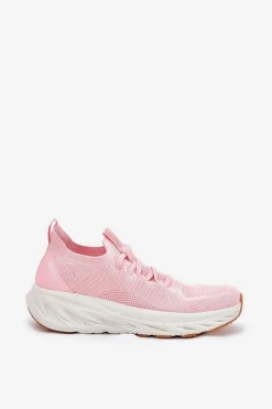 Outlet Big Star Shoes Wygodne Buty Sportowe Damskie Big Star RR274A131 HI-POLY SYSTEM Różowe