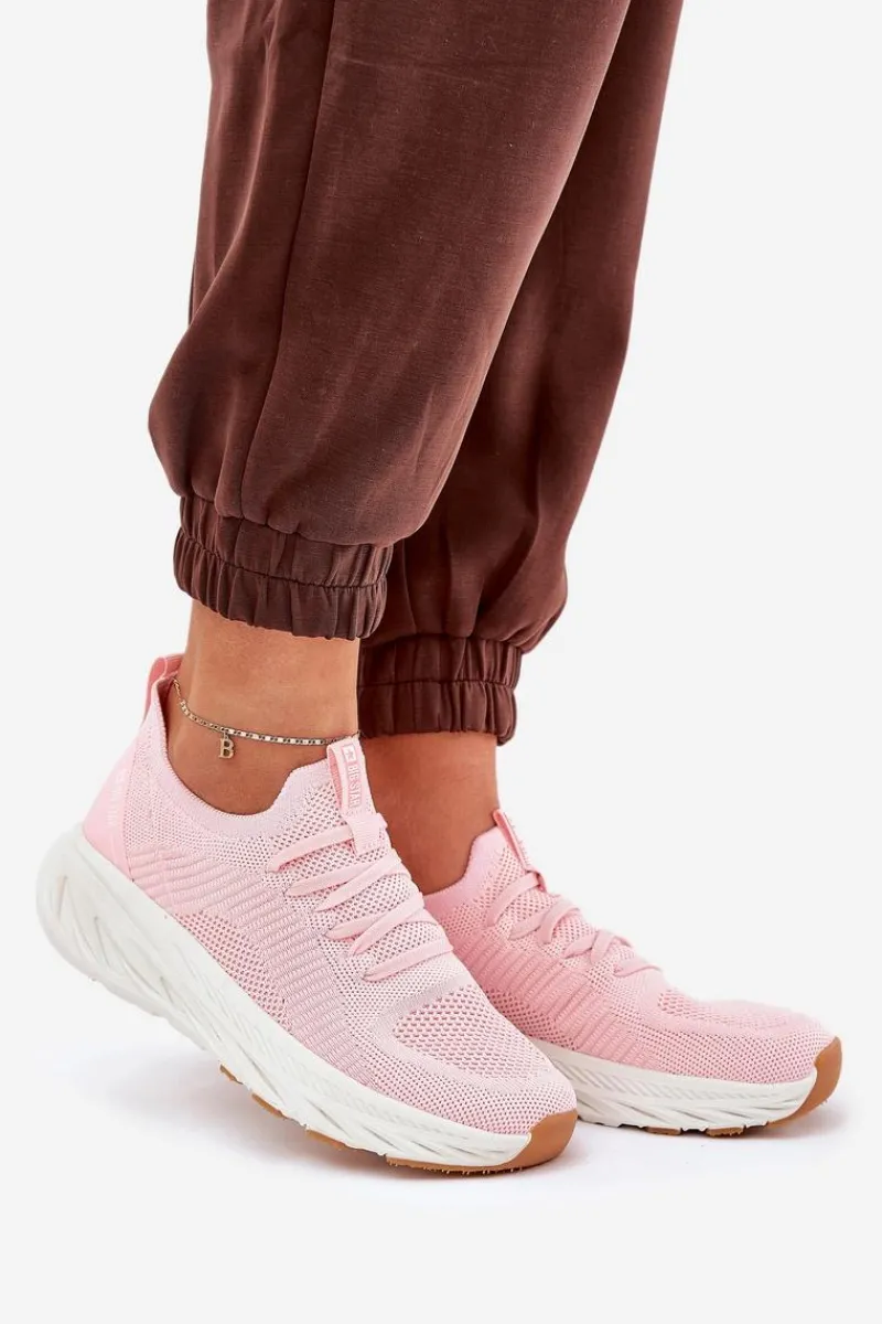 Outlet Big Star Shoes Wygodne Buty Sportowe Damskie Big Star RR274A131 HI-POLY SYSTEM Różowe