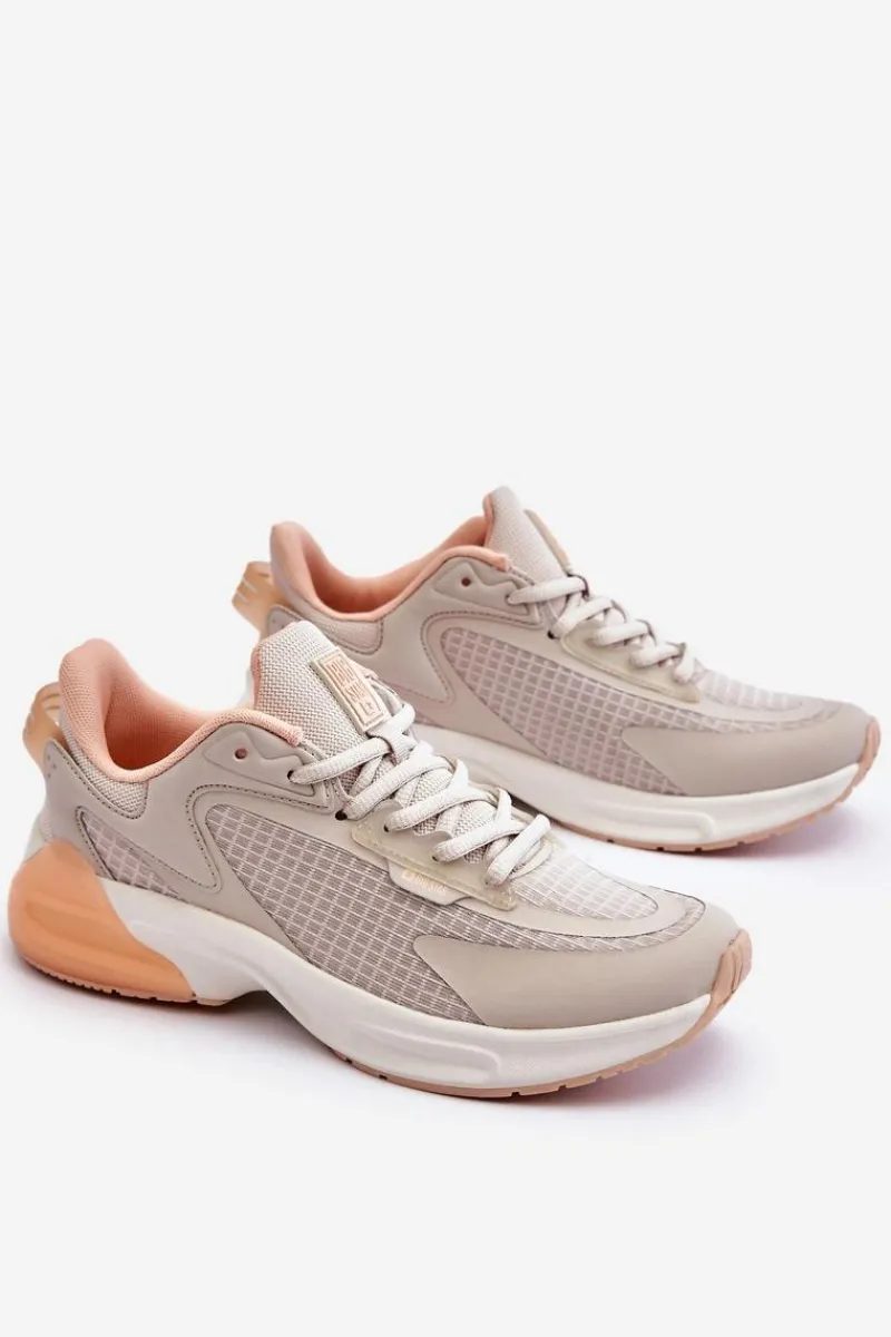 Outlet Big Star Shoes Wygodne Buty Sportowe Memory Foam System Big Star LL274336 Beżowe Beżowy