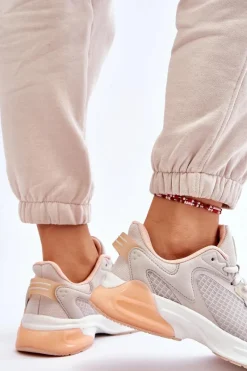 Outlet Big Star Shoes Wygodne Buty Sportowe Memory Foam System Big Star LL274336 Beżowe Beżowy