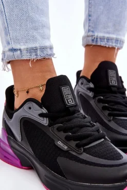 Best Wygodne Buty Sportowe Memory Foam System Big Star LL274335 Czarne Damskie Buty Sportowe Big Star|Sneakersy Damskie