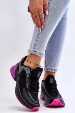 Best Wygodne Buty Sportowe Memory Foam System Big Star LL274335 Czarne Damskie Buty Sportowe Big Star|Sneakersy Damskie