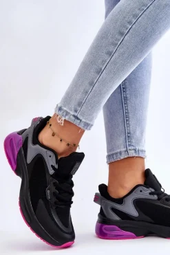 Best Wygodne Buty Sportowe Memory Foam System Big Star LL274335 Czarne Damskie Buty Sportowe Big Star|Sneakersy Damskie