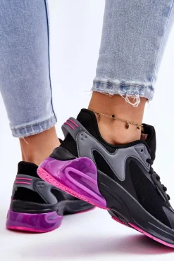 Best Wygodne Buty Sportowe Memory Foam System Big Star LL274335 Czarne Damskie Buty Sportowe Big Star|Sneakersy Damskie