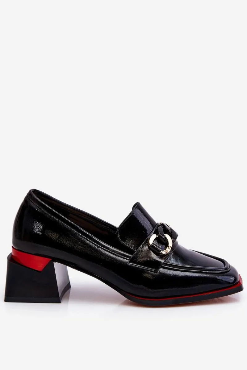 Hot Wygodne Czółenka Na Niskim Obcasie Czarne Valenti Damskie Czółenka Na Słupku|Czółenka Klasyczne