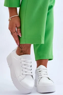 Sneakersy Damskie>Boto Wygodne Damskie Buty Sportowe Na Platformie Białe Devan