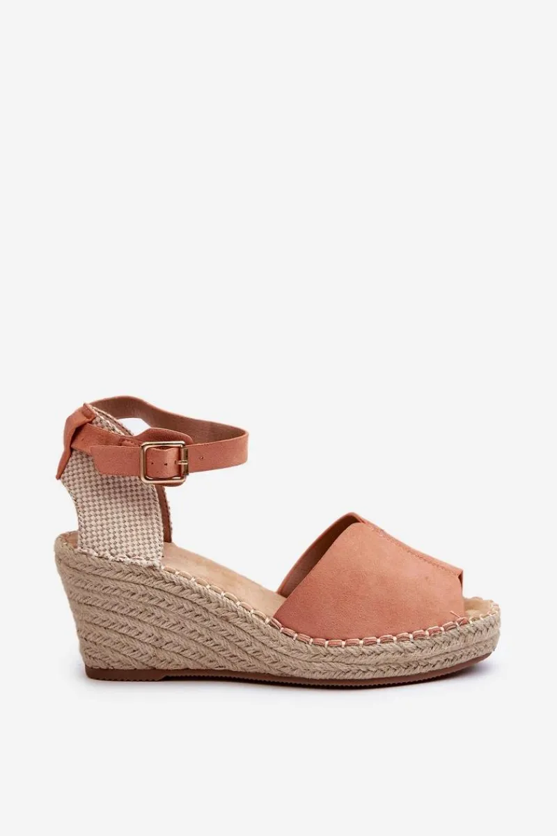 Hot Wygodne Damskie Sandały Na Koturnie Jasnoróżowe Dellia Damskie Sandały Na Koturnie