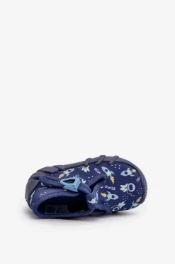 Online Wygodne Kapcie Dziecięce 110N482 Granatowe Dzieci Dziewczęce