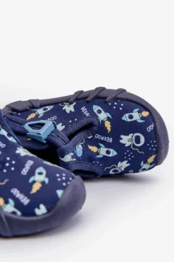 Online Wygodne Kapcie Dziecięce 110N482 Granatowe Dzieci Dziewczęce