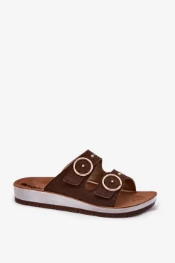 Discount INBLU Wygodne Klapki Damskie CP000054 Brązowe Brązowy