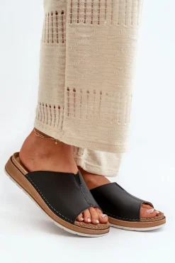 Discount INBLU Wygodne Klapki Damskie Z Eko Skóry GS0003I1 Czarne