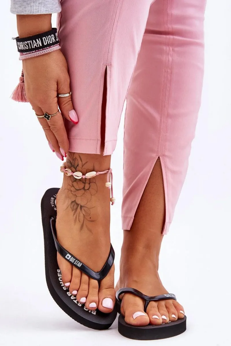 Sale Big Star Shoes Wygodne Klapki Japonki Big Star LL274800 Czarne