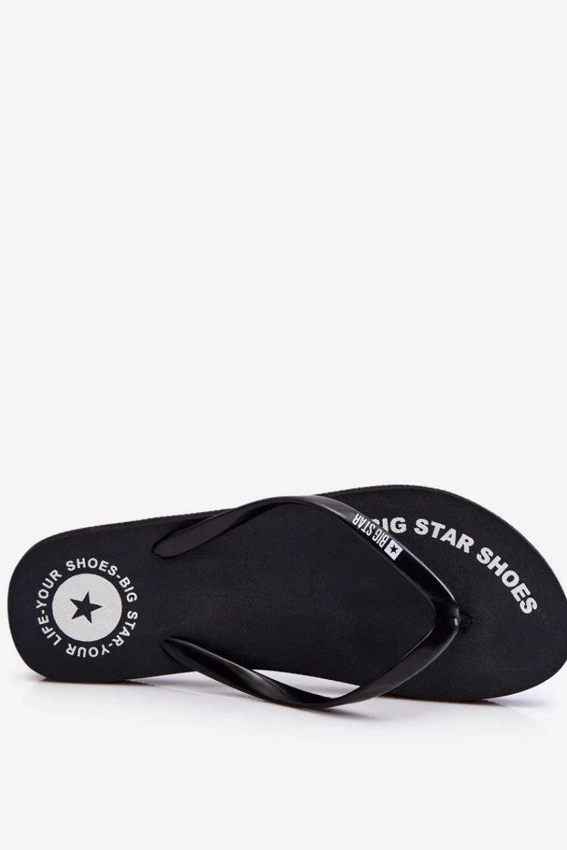 Sale Big Star Shoes Wygodne Klapki Japonki Big Star LL274800 Czarne