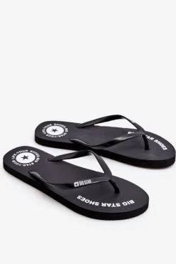 Sale Big Star Shoes Wygodne Klapki Japonki Big Star LL274800 Czarne