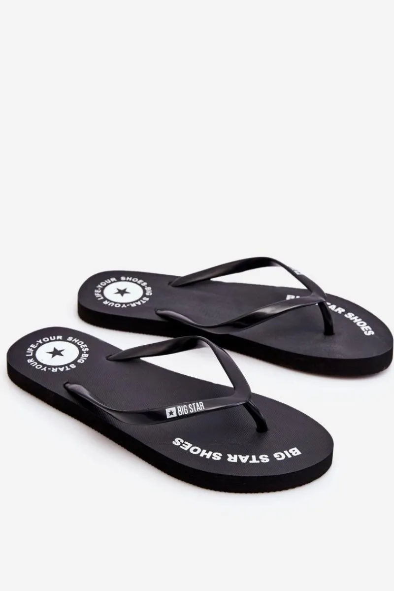 Sale Big Star Shoes Wygodne Klapki Japonki Big Star LL274800 Czarne