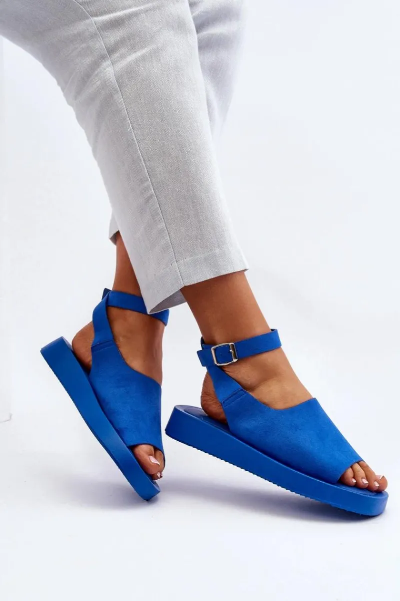 Best Wygodne Sandały Damskie Na Platformie Niebieskie Rubie Damskie Sandały Płaskie