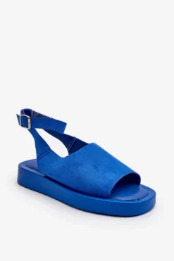 Best Wygodne Sandały Damskie Na Platformie Niebieskie Rubie Damskie Sandały Płaskie