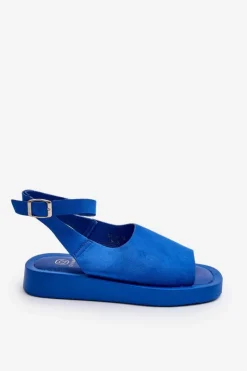 Best Wygodne Sandały Damskie Na Platformie Niebieskie Rubie Damskie Sandały Płaskie