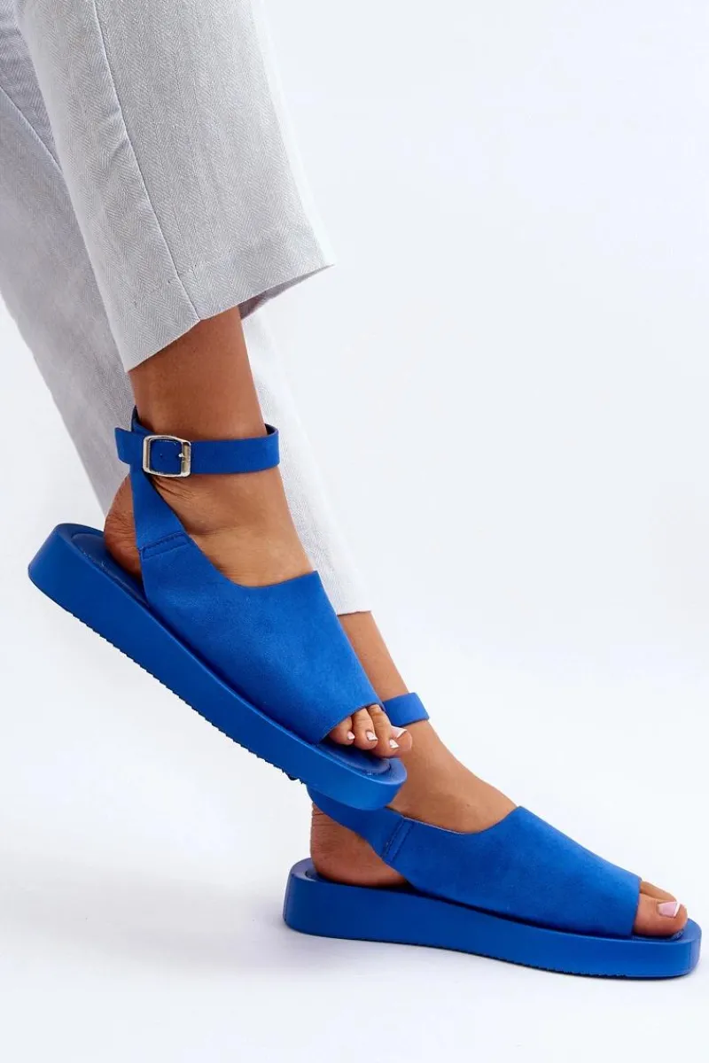 Best Wygodne Sandały Damskie Na Platformie Niebieskie Rubie Damskie Sandały Płaskie