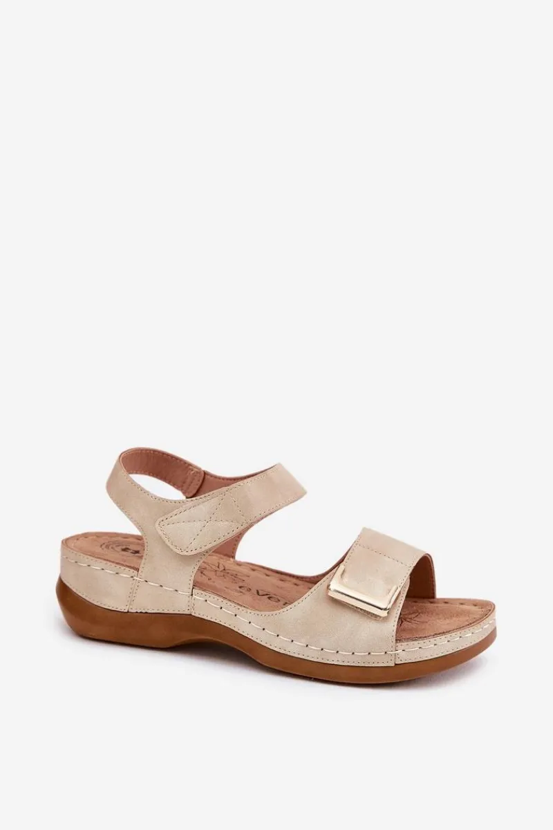 Sandały Na Koturnie>Evento Wygodne Sandały Damskie Na Koturnie Beżowe Sadevale Beżowy