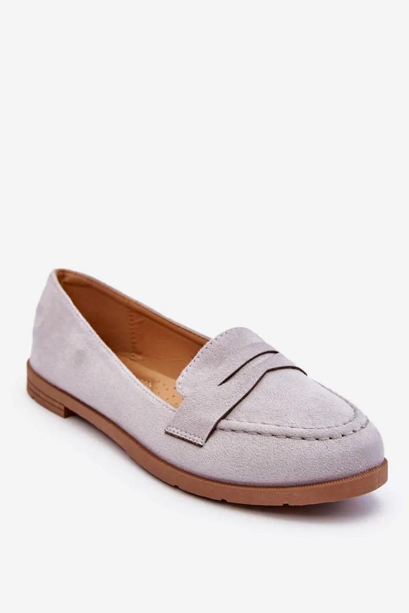 Online Wygodne Zamszowe Damskie Mokasyny Szare Lucca Damskie Mokasyny Damskie Zamszowe
