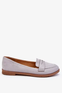 Online Wygodne Zamszowe Damskie Mokasyny Szare Lucca Damskie Mokasyny Damskie Zamszowe