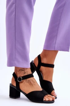 Sandały Na Słupku|Sandały Na Obcasie><noscript><img width=