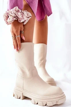 Botki Zimowe Damskie|Brązowe I Beżowe Botki><noscript><img width=