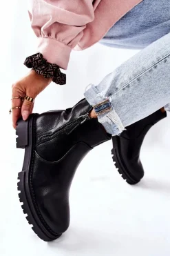 Online Wysokie Botki Z Suwakami Czarne Silvan Damskie Czarne Botki|Botki Zimowe Damskie