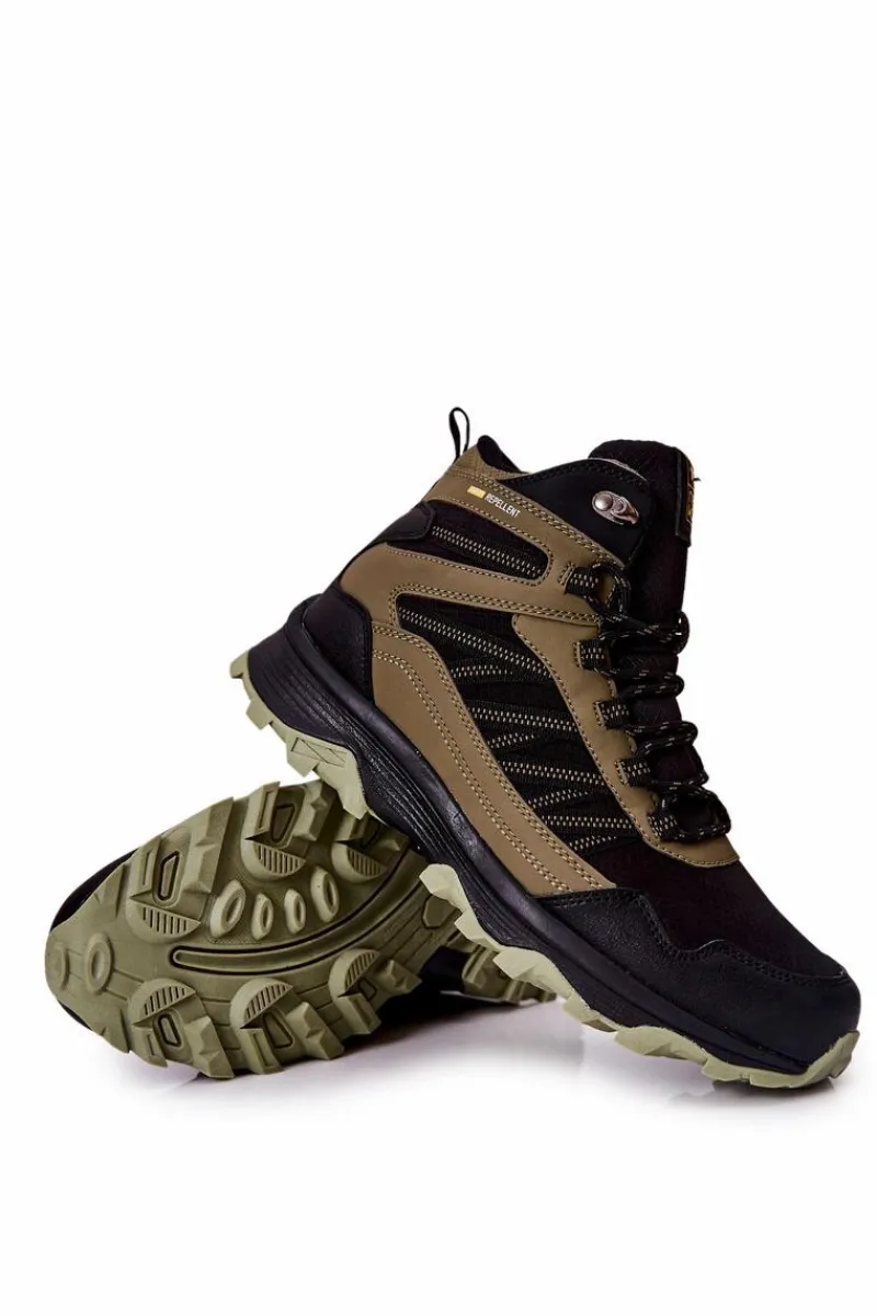 Wysokie Buty Sportowe Wiązane Khaki Deepmark Męskie Obuwie Sportowe Męskie|Botki Męskie