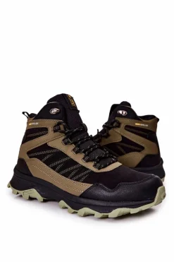 Wysokie Buty Sportowe Wiązane Khaki Deepmark Męskie Obuwie Sportowe Męskie|Botki Męskie