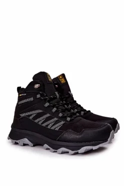 Obuwie Sportowe Męskie|Botki Męskie>Evento Wysokie Buty Sportowe Wiązane Czarne Deepmark